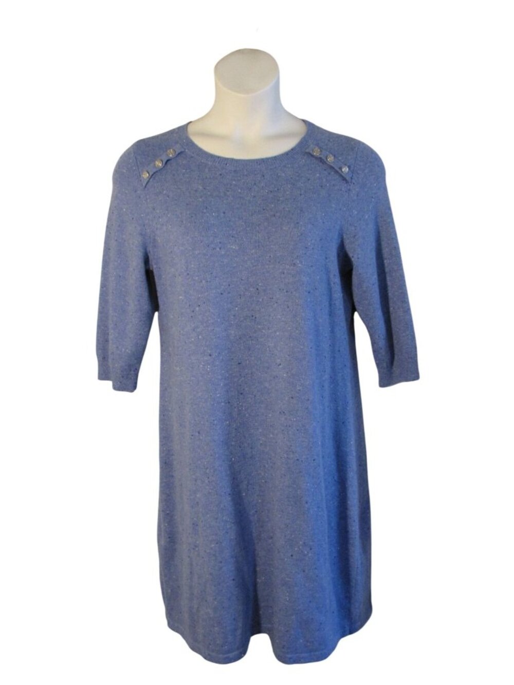 Talbots 1XP 1X Heathered Blue Sweater Knit Dress